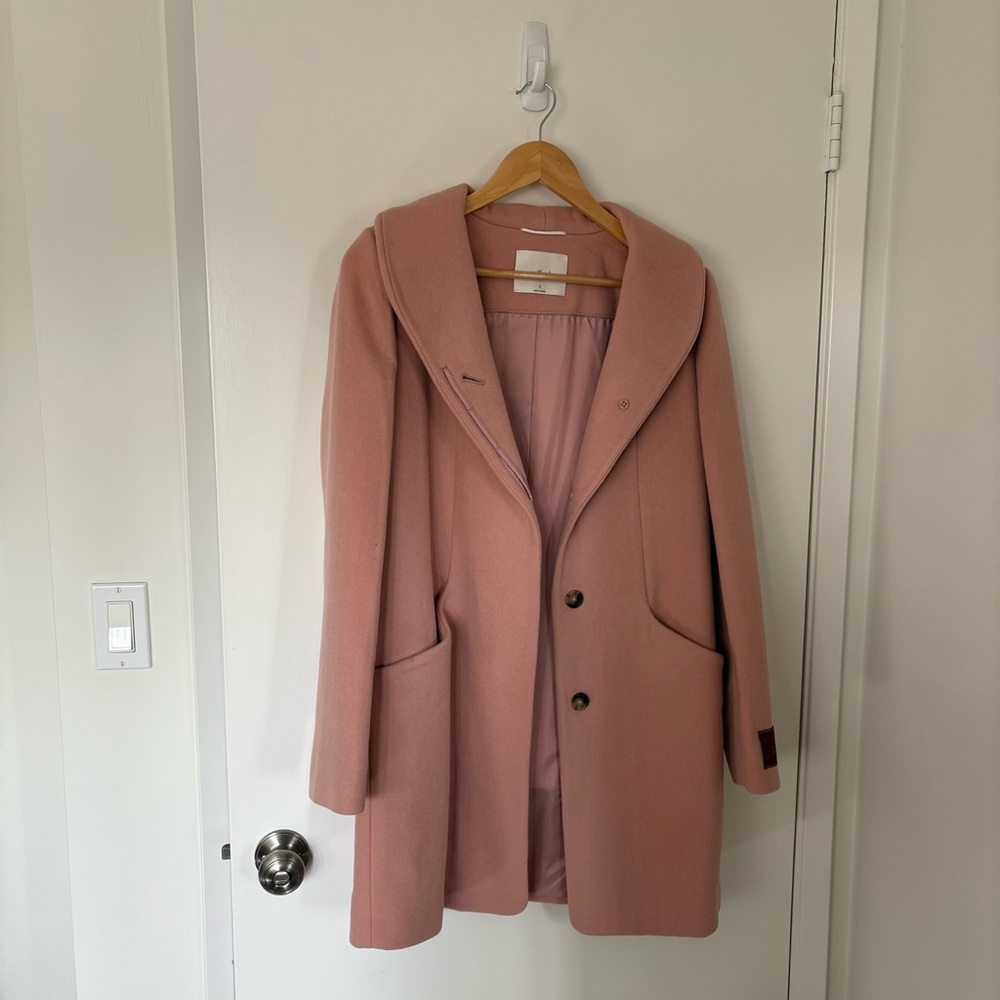 ARITZIA Wilfred Cocoon Wool Coat Pearly Pink NWT
